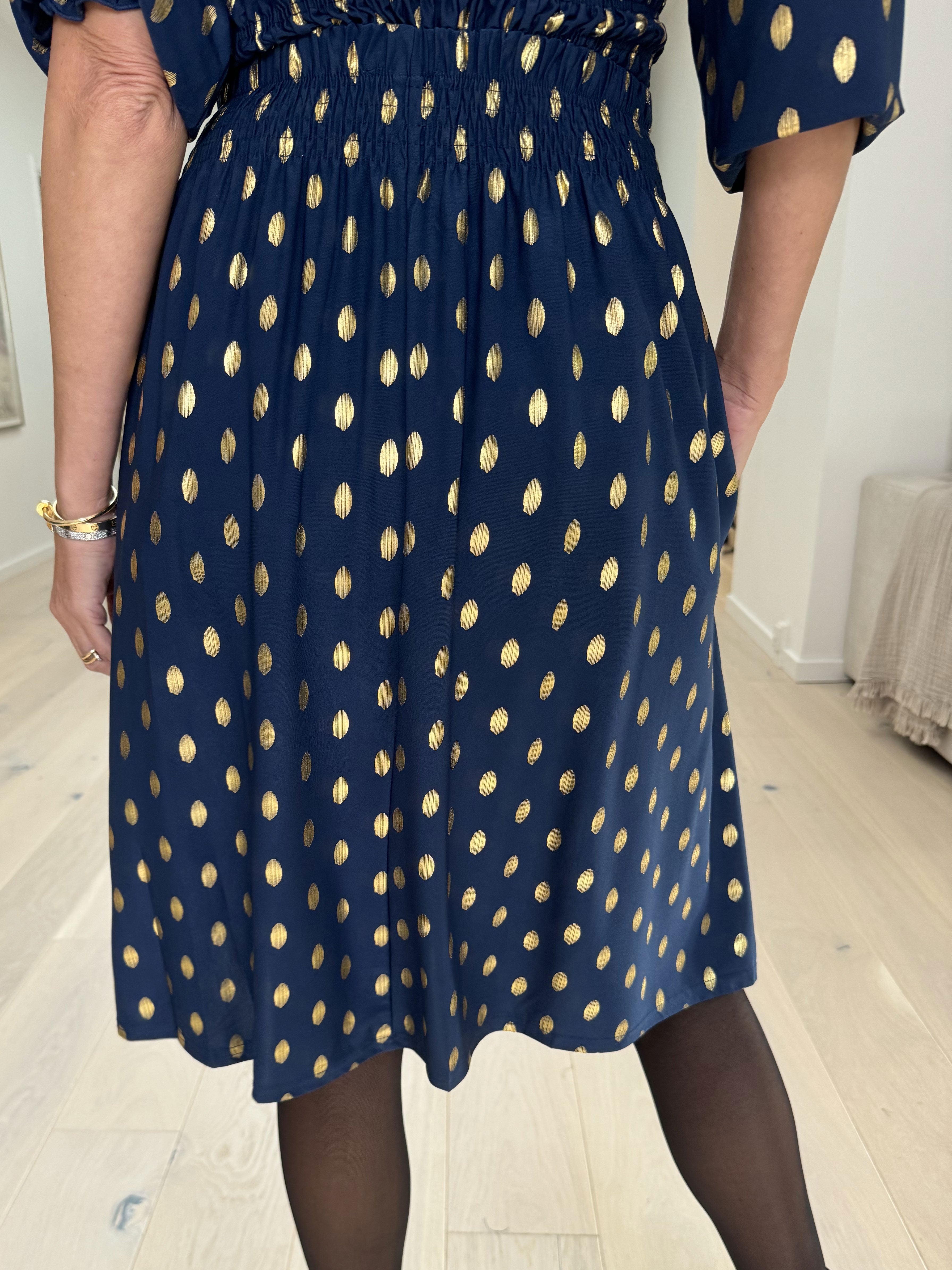 Pams Gold Dot Skirt - Nederdel i krølfrit stof med lommer